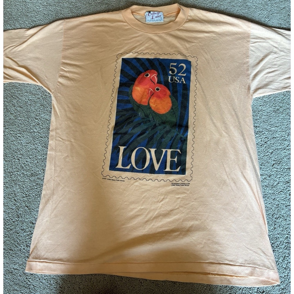 Vintage College Lane .52 Cent USPS Stamp Single Stitch LOVE  Tshirt